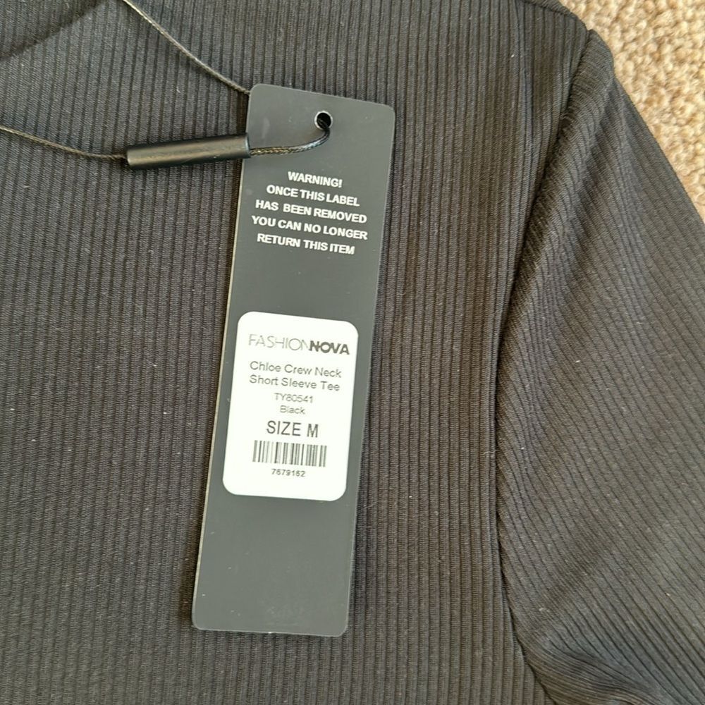 Ribbed crew neck top - Picture 3 of 5